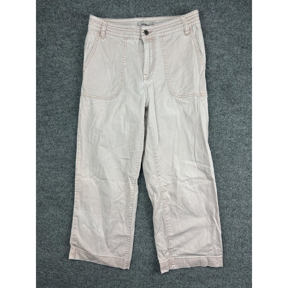 prAna Pants Womens 8 Light Blush Pink Organic Cotton Stretch Cargo Capri Utility